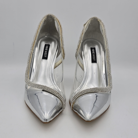 Nine West Finna3 Closed-Toe Pumps, Sparkly Silver, Women's 7.5M - Picture 3 of 16